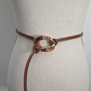 Brown Knotted Belt WithGold Pendant